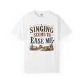Singing Seems to Ease Me T-Shirt — Vintage Acoustic Guitar Music Tee