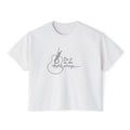 Guitar Line Art Boxy Tee — "Do it on the Strings" Women's Cropped T-Shirt