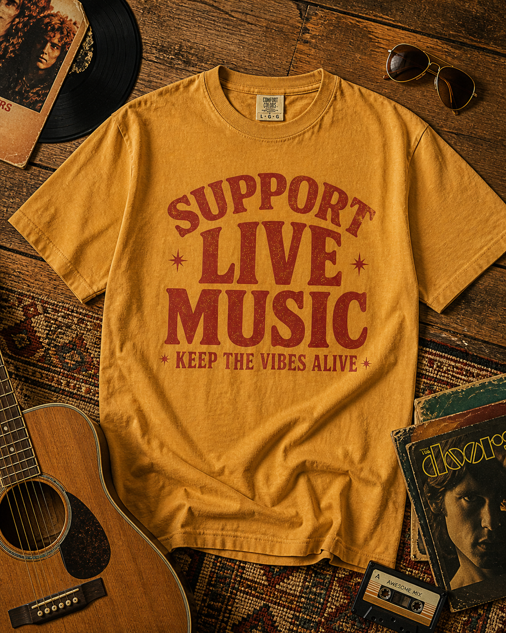 Support Live Music T-Shirt — Keep the Vibes Alive Concert Tee