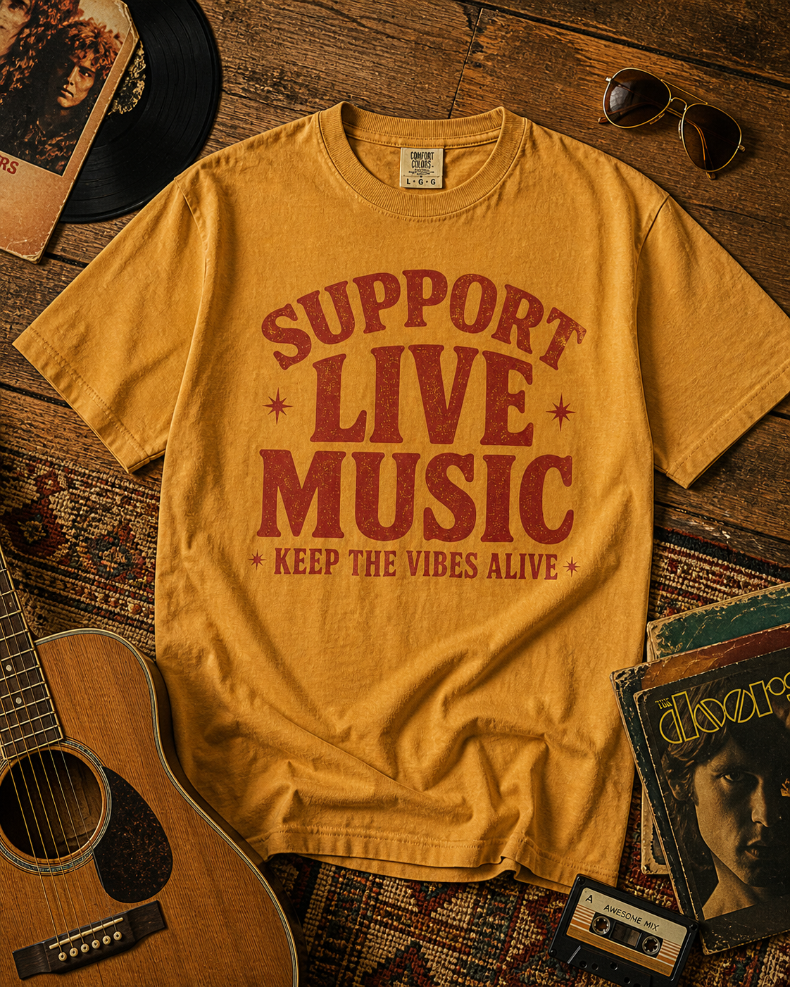 Support Live Music T-Shirt — Keep the Vibes Alive Concert Tee