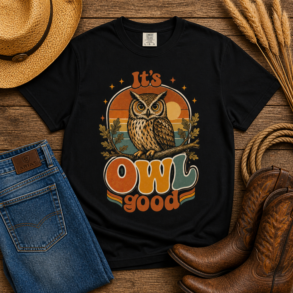 It's Owl Good T-Shirt — Retro Vintage Owl