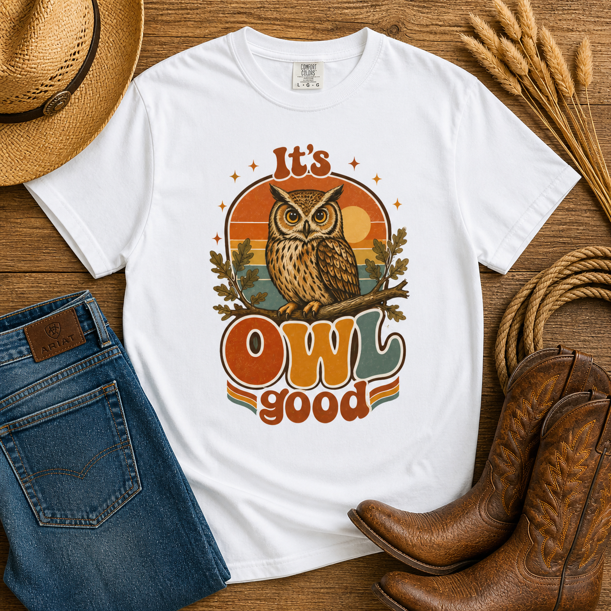 It's Owl Good T-Shirt — Retro Vintage Owl